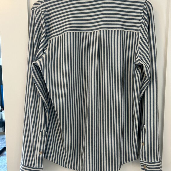 Faherty Legend™ Sweater Shirt in Navy Blazer Stripe, Size Medium - Picture 6 of 9